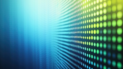 Naklejka premium A vibrant digital background featuring a gradient of blue and green dots, creating a mesmerizing visual effect.