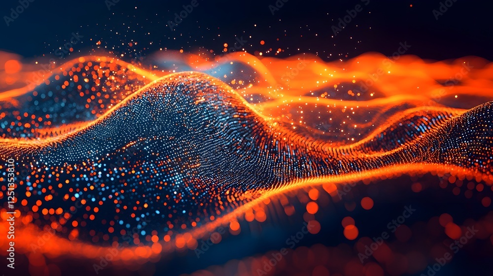 Poster vibrant neural network flowing digital energy and data streams in futuristic brain abstract visualiz
