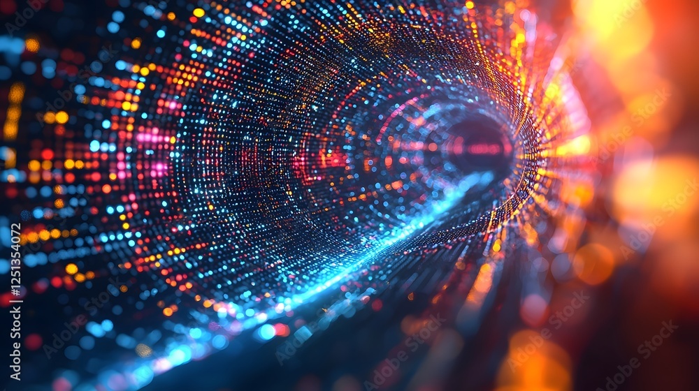 Poster visualizing the interconnected neurons and data flow of an advanced intelligence brain this digital 