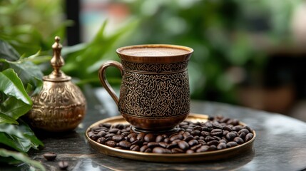 Coffee espresso machine brews a rich cup of coffee.