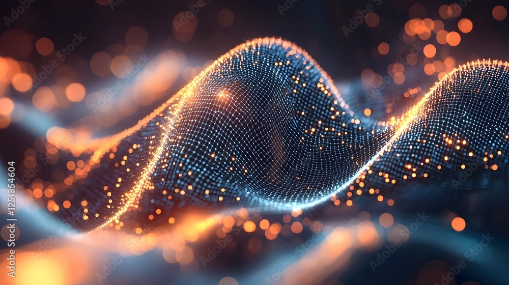 Poster glowing neural network of intelligence learning and connectivity futuristic 3d visualization of a di
