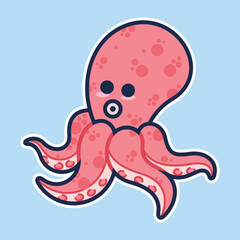 Sea Animal in cute colorful design for kids and education