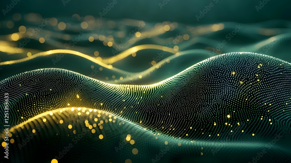 Poster glowing interconnected neural network of intelligence dynamic visualized futuristic technology backg