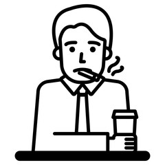 흡연하는 직장인 아이콘
