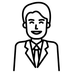 활짝 웃는 직장인 남성 아이콘