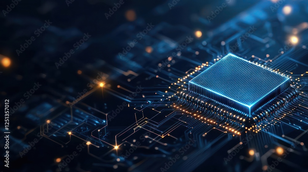 Poster high tech circuit board processor design
