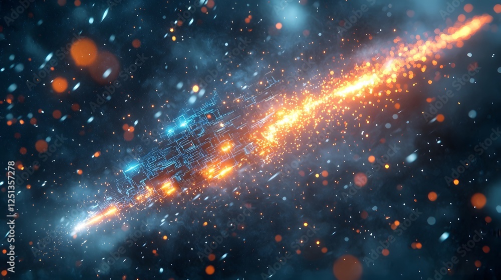 Aufkleber glowing digital sparks igniting a mesmerizing display of boundless creativity and innovation
