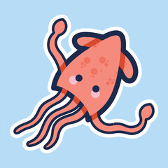 Sea Animal in cute colorful design for kids and education