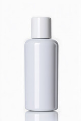 White unbranded bottle skincare container, mock up, isolated on white background