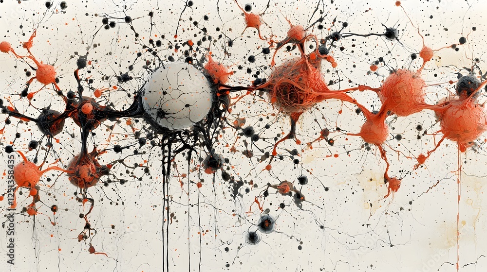 Poster concept depicting the process of intelligence generating new and innovative ideas through a complex 