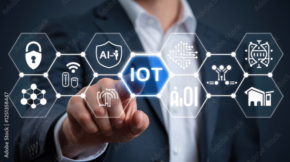 Poster iot technology: interconnected world of smart devices and ai