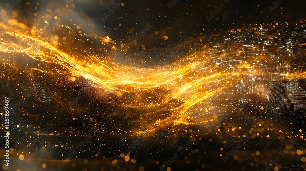 Poster captivating abstract digital artwork created by ai featuring a dynamic and visually striking display