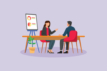 Office activity concept. Colored flat vector illustration isolated.