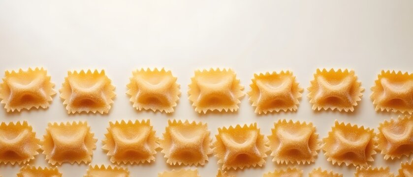 Delicious farfalloni pasta arranged on a light background showcasing culinary art and food photography