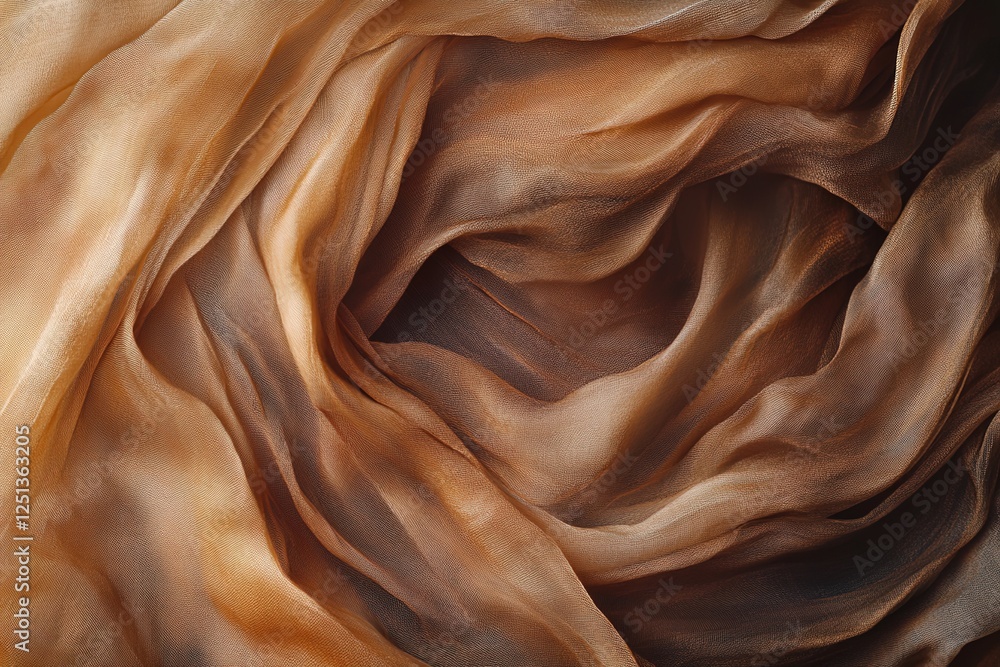 Aufkleber subtle brown drape: abstract fabric texture background. elegant, soft folds create a luxurious and s