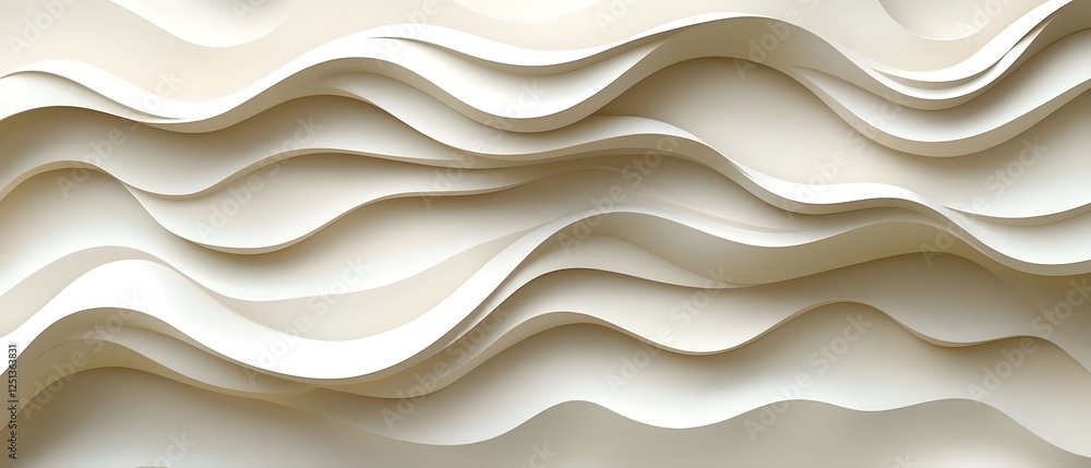 Poster an abstract wave pattern in soft beige tones creates a serene and calming atmosphere, perfect for mo