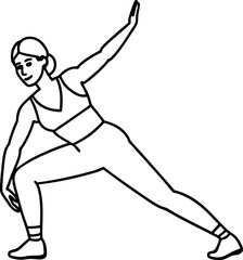 Stretching Pose Outline Vector – Perfect for Fitness Branding
