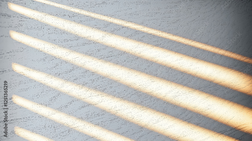 Poster white wall with a window that is casting a shadow on the wall. the shadow is made up of many small d