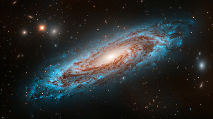 Fototapeta premium Stellar viewpoints capturing celestial events of spiral galaxies in outer space