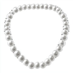 Obraz premium Elegant White Pearl Necklace with Silver Accents on a Clean Background for Jewelry and Fashion Styling Concepts