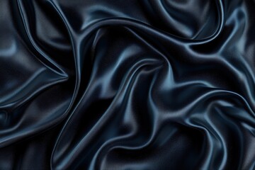 Fototapeta premium Midnight Blue Silk Drape: Elegant Wave Background. Perfect for luxury branding, fashion design, websites, and presentations. Subtle texture, deep color, sophisticated mood. Ideal for invitations, 