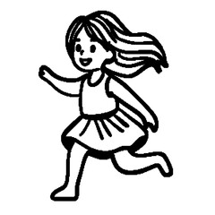 Girls are running around