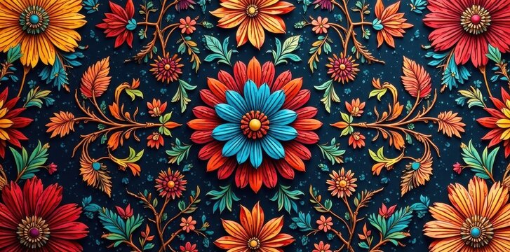 Intricate floral and geometric motifs, classic Malay textile design , design, wrapping
