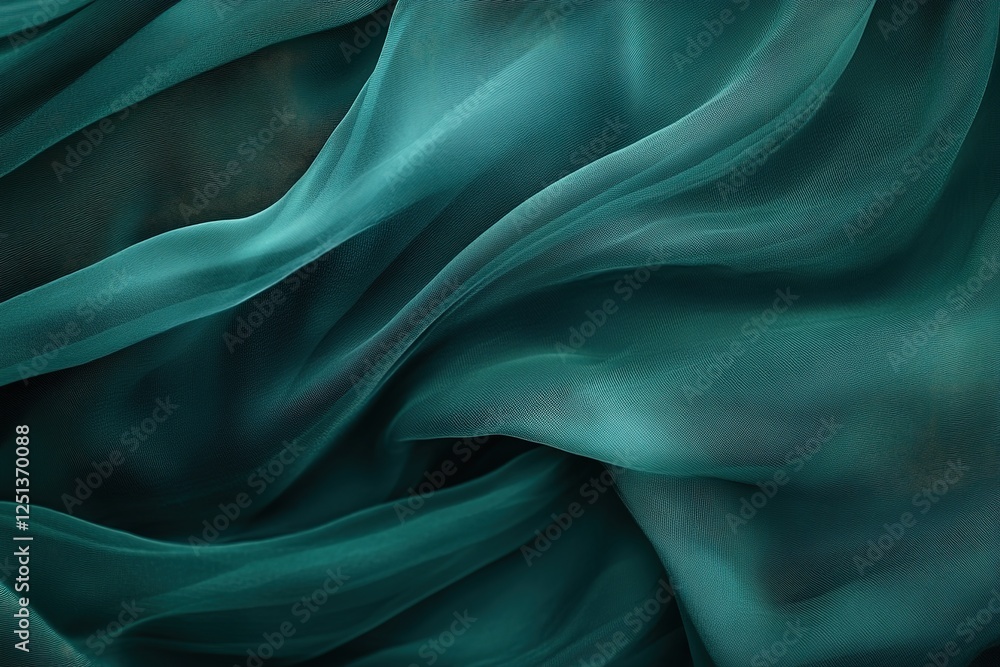 Poster luxurious dark green silk gradient background: elegant, smooth, and sophisticated texture. perfect f