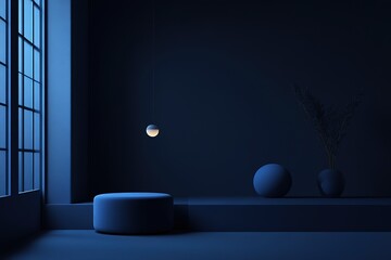 Abstract Dark Blue Shapes on Black: Minimalist Background Design. Perfect for modern websites, presentations, branding, and digital art projects. Elegant, sophisticated, and versatile, this graphic   