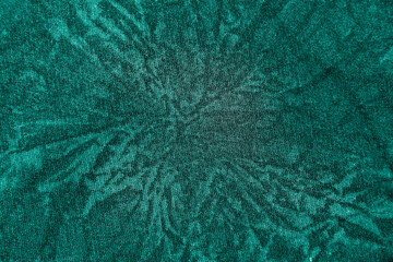 texture of turquoise fabric with abstract ornament, pattern.