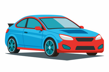 red car with blue sky