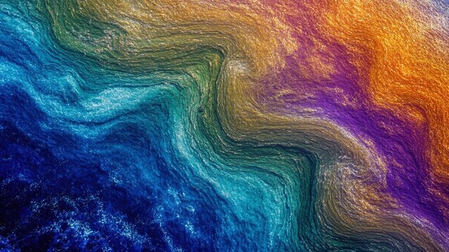 Hyper-Realistic Oil Spill with Iridescent Colors
