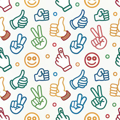 Fototapeta premium Happy hands pattern, positive background, website design