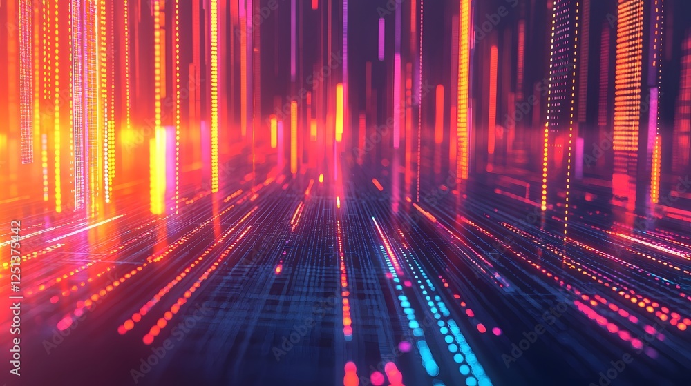 Poster vibrant digital background showcasing futuristic technology trends such as intelligence machine lear
