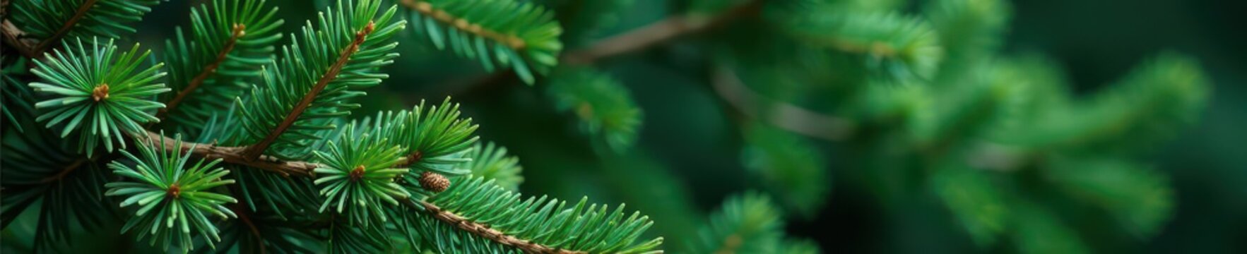 Deep green pine boughs, abundant needles, natural texture, festivity, festive, decoration