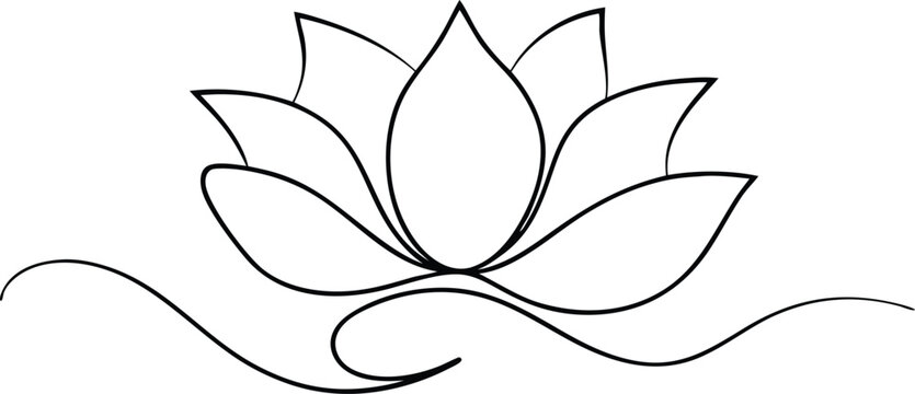 recommend clip art: Elegant Lotus Flower Line Art Minimalist Floral Design