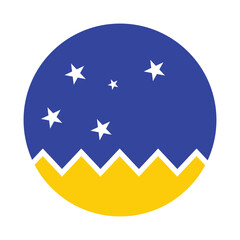 Flag of Magellan-chilean Antarctic Region. Magellan-chilean Antarctic Region circle flag logo icon computer vector illustration design