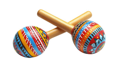 Cinco de Mayo PNG file featuring colorful maracas crossed in a festive composition, isolated on white background