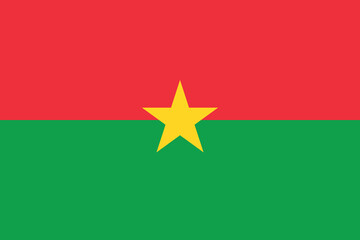 Flag of Burkina Faso. Burkina Faso flag official colors and proportion digital vector illustration