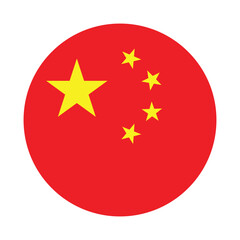 Flag of the People's Republic of China. China flag circle icon vector illustration design