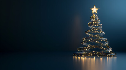 Golden spiral Christmas tree