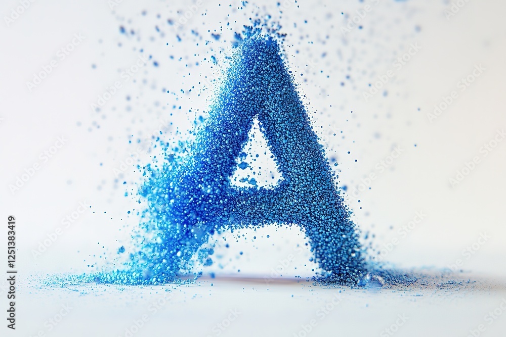 Poster abstract blue letter 