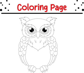 Owl coloring book page for kids