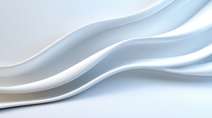 Obraz premium Elegant smooth white waves flow gracefully with subtle shadows