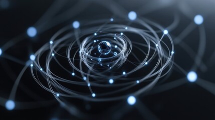  featuring circular shape representing quantum black hole concept abstract blue and white background