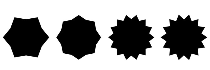 Zig zag Wavy Edge Rectangle, Vector Jagged Geometric Shapes. Oval, Circle Stickers Set. Abstract Elements for Frame, Stamp, Template, Promo Design, Web Design and Social