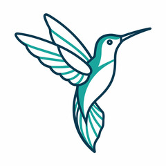 Simple a Kingfisher line art vector white background