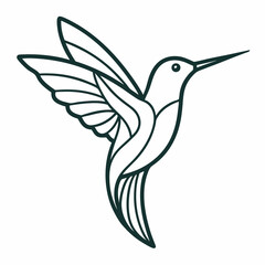 Simple a Kingfisher line art vector white background