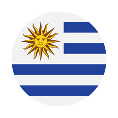 Fototapeta premium Flag of Uruguay. Uruguay circle flag logo icon digital vector illustration