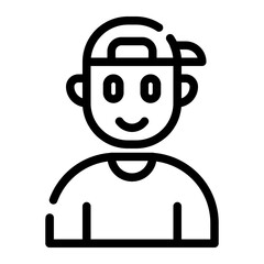teenage boy avatar cut line icon